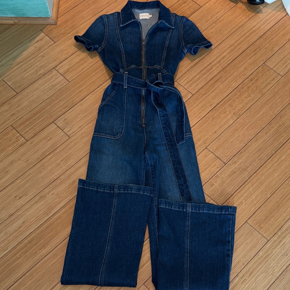 Alice & Olivia denim fitted jumpsuit